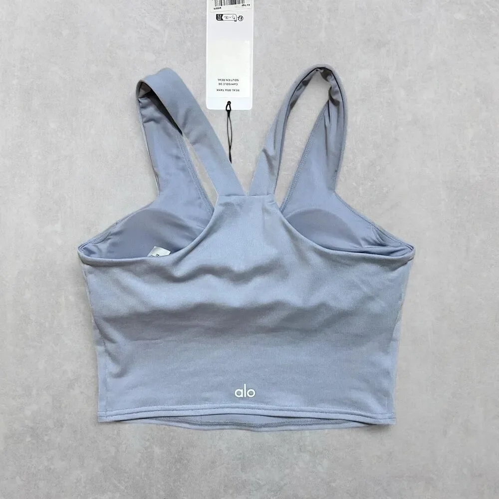 Alo Yoga Real Bra Tank Top in Color Winter Frost
